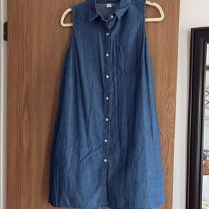 Old Navy Blue Denim Sleeveless Dress